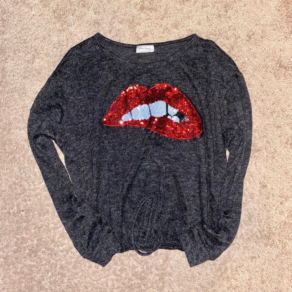Sequined Decal Long Sleeved Shirt